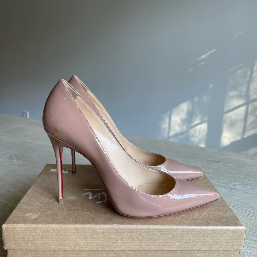 CHRISTIAN LOUBOUTIN Decollette Pointed-Toe Red Sole Pumps - Picture 6 of 10